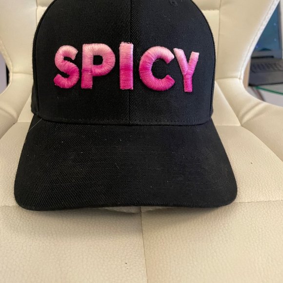 Custom Black and Pink Adjustable Baseball Hat - Picture 3 of 5